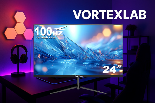 Moniteur Gaming 24" FYHXele – IPS, 100Hz, 2ms, FreeSync & Haut-Parleurs Intégrés pour Bureaux et Setups Gamer