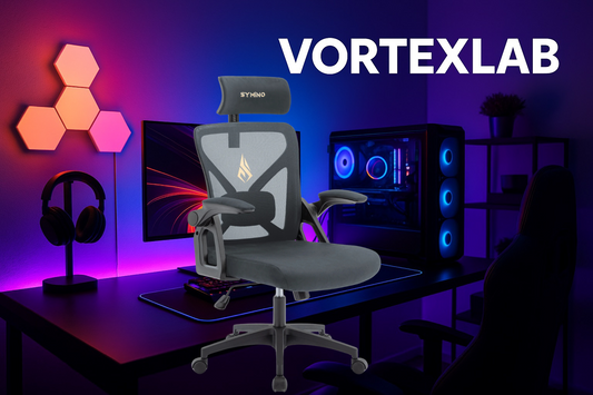 Chaise de Bureau Symino – Ergonomique, Pivotante 360°, Réglable en Hauteur, Accoudoirs Intégrés & Roulettes Fluides