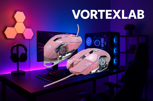 Souris Gaming Rose Sans Fil RGB – VortexLabs, 10 000 DPI, Bluetooth & Rechargeable