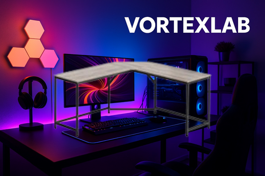 Bureau d’Ordinateur en L VortexLab – Grand Bureau d’Angle Informatique pour Espace Gaming ou Bureau Professionnel