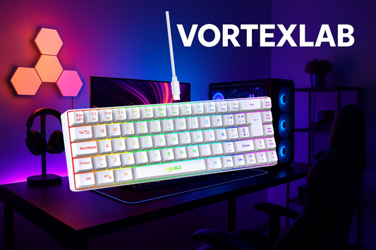 Clavier Gamer Mécanique RGB – VortexLabs, Switches Red/Blue/Brown, USB, Anti-Ghosting