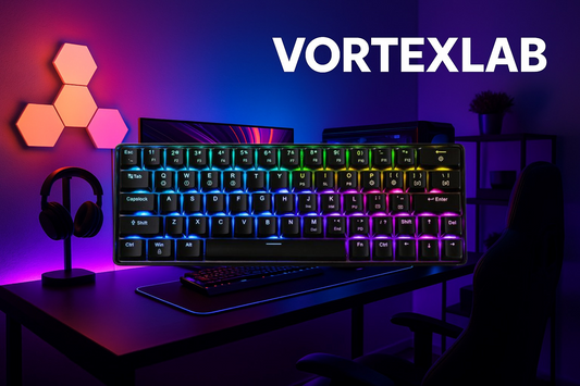 Clavier Gamer Mécanique RGB – VortexLabs, Switches Red/Blue/Brown, Anti-Ghosting