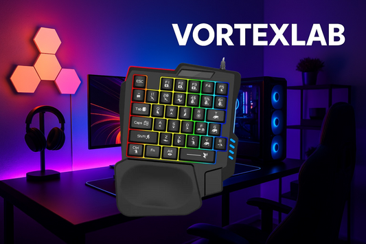 Mini Clavier Gaming RGB Filaire – Lamgool, 35 Touches, Une Main, USB Plug & Play