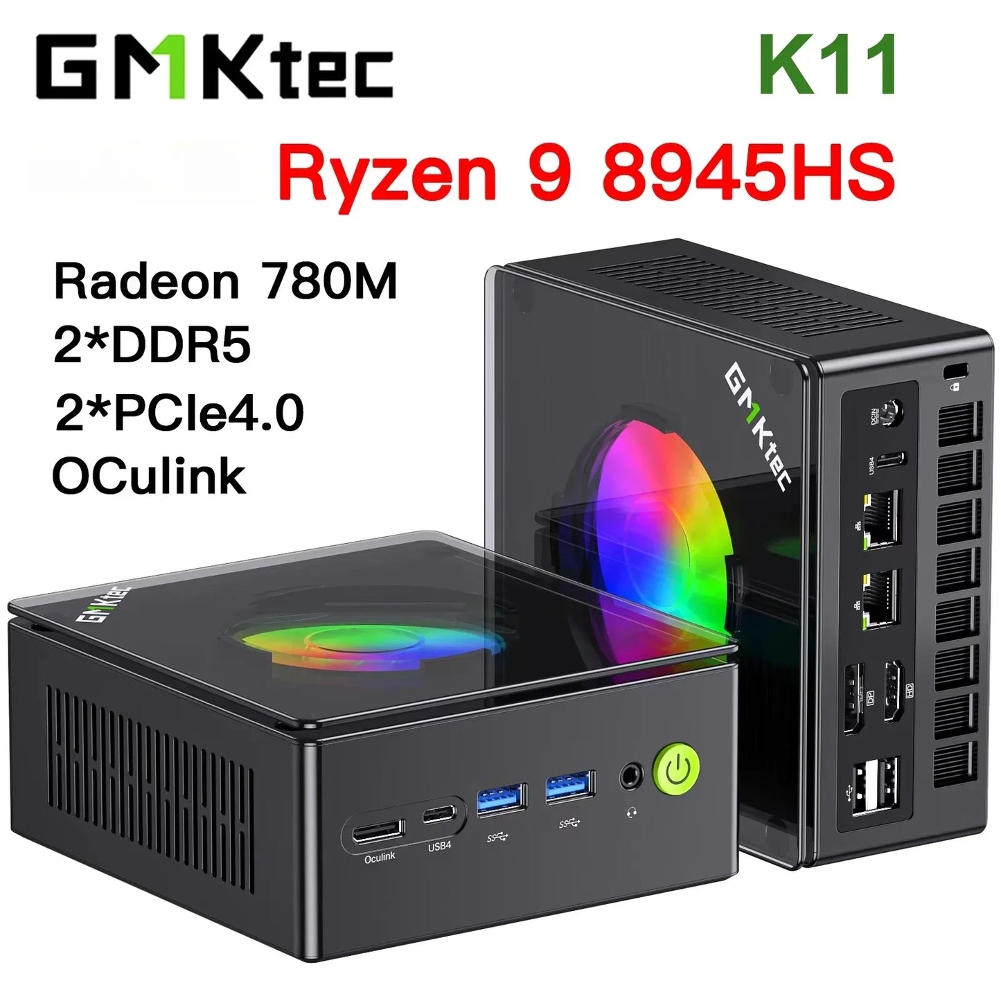 Mini PC GMKtec K11 – Ryzen 9 8945HS, Radeon 780M, 32Go RAM, 1To SSD | Compact, Silencieux & Puissant