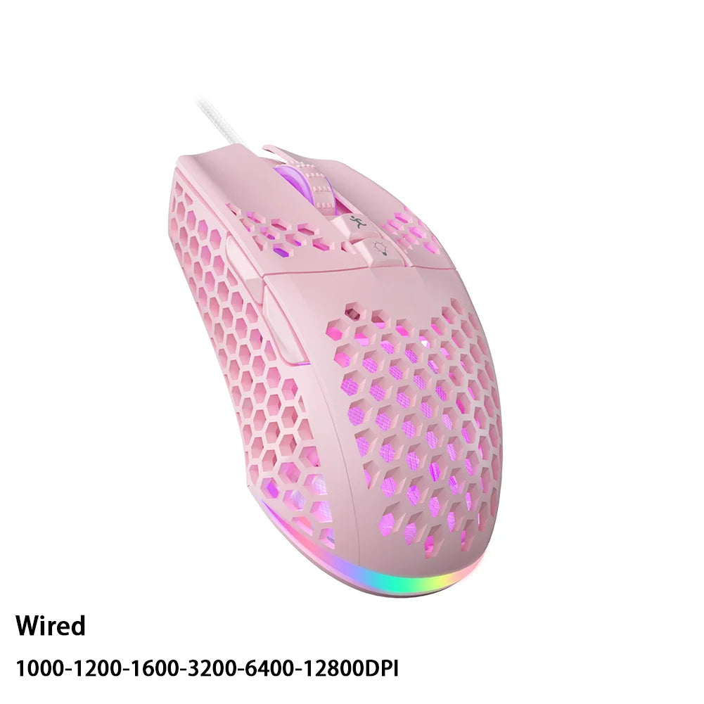Souris Gaming Blanche RGB VortexLabs – Ultra Légère 59g, 12 000 DPI, USB
