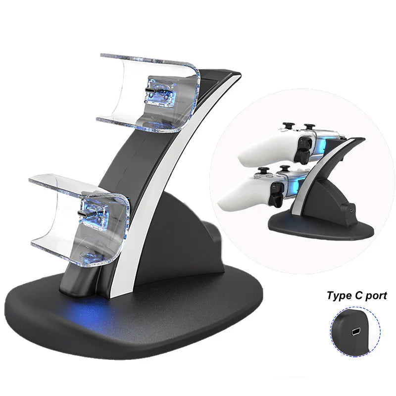 Station de Charge PS5 Double – TECTINTER Type-C & LED
