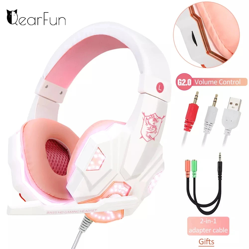 Casque Gaming CUGUU Filaire avec Microphone, Son 4D & LED RGB