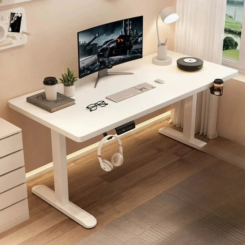 Bureau Ordinateur ZHUXIANG en Acier Inoxydable – Bureau Rectangulaire Robuste, Style Moderne, Montage Facile