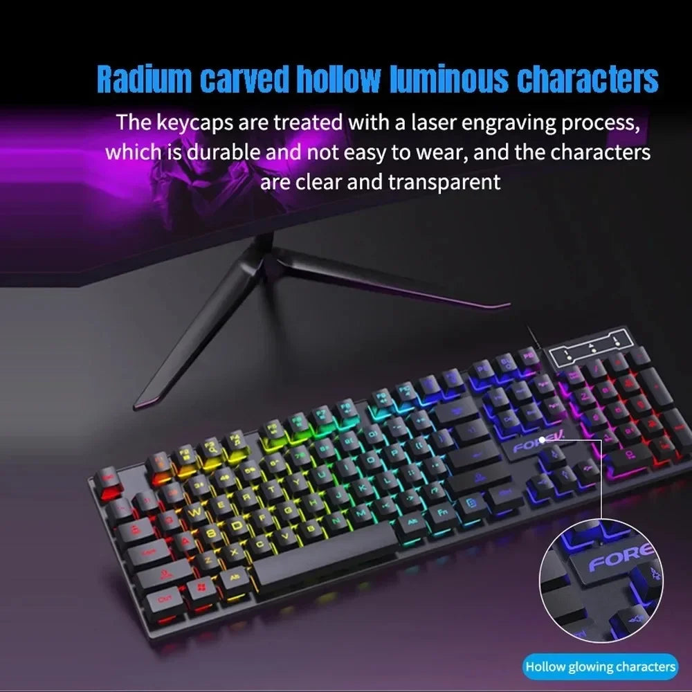 Clavier Mécanique Gamer RGB – 104 Touches, Filaire USB, Résistant & Étanche