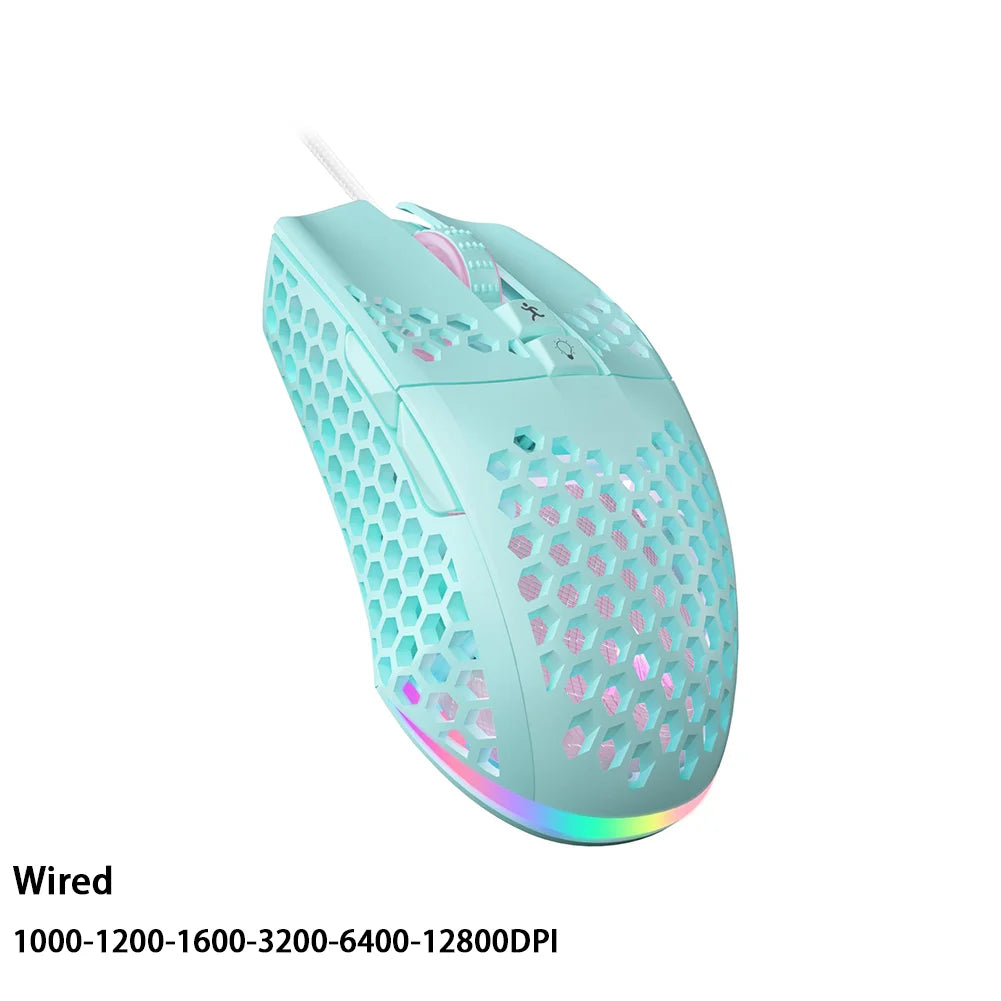 Souris Gaming Blanche RGB VortexLabs – Ultra Légère 59g, 12 000 DPI, USB