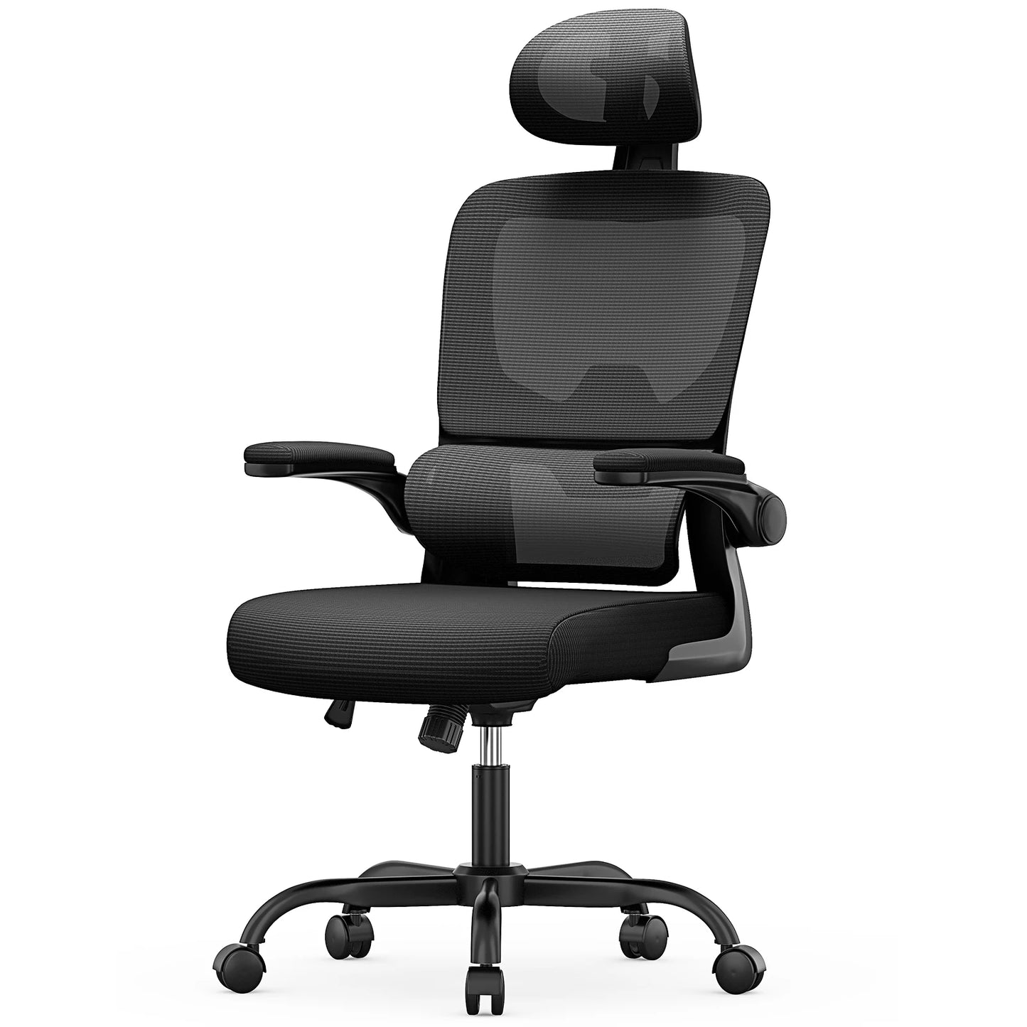 Chaise de Bureau Ergonomique Naspaluro – Soutien Lombaire Actif, Accoudoirs Rabattables, Confort Pro pour Télétravail & Gaming
