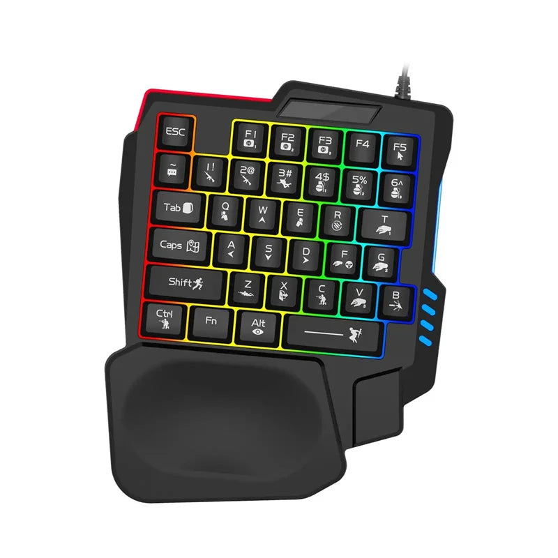 Mini Clavier Gaming RGB Filaire – Lamgool, 35 Touches, Une Main, USB Plug & Play