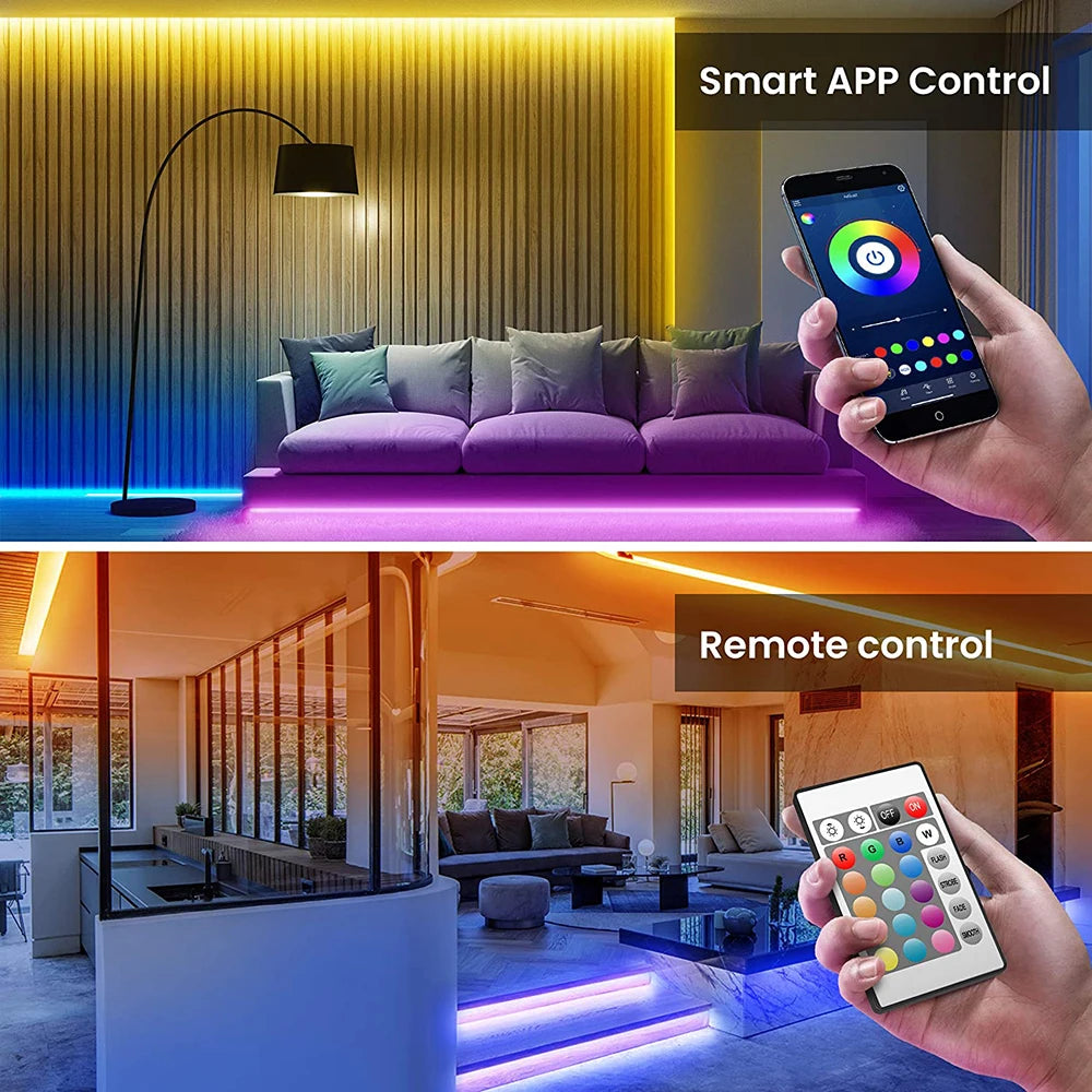 Ruban LED RGB USB 5050 – Bluetooth & Télécommande IR