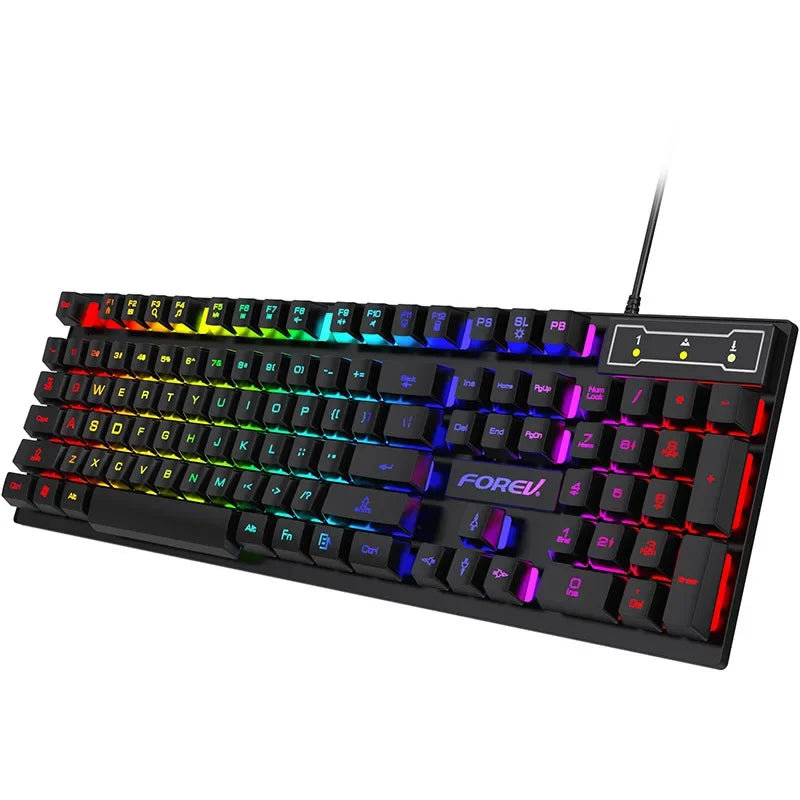 Clavier Mécanique Gamer RGB – 104 Touches, Filaire USB, Résistant & Étanche