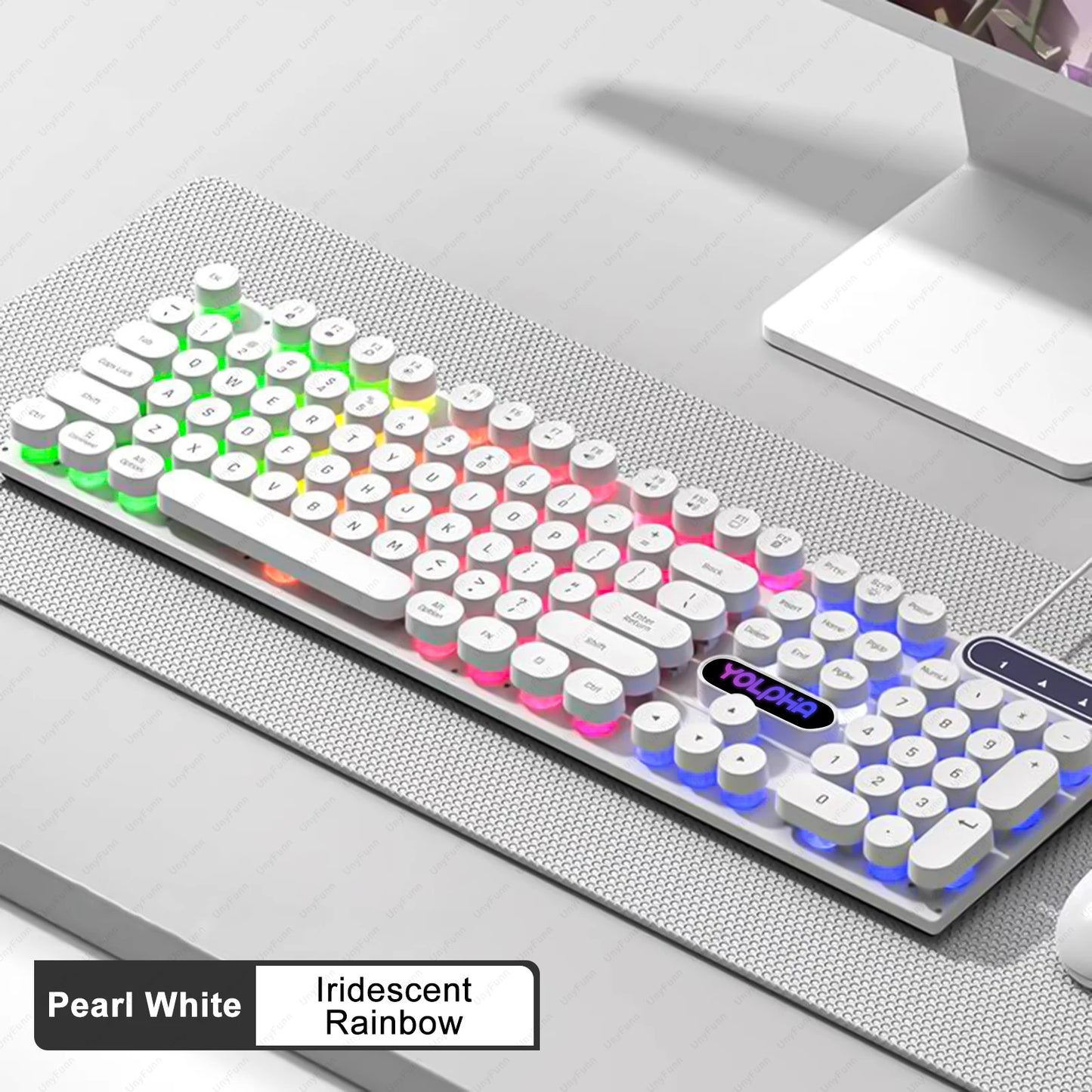 Clavier Filaire Rétroéclairé – YOLPHA, 104 Touches, USB, Silencieux & Multicolore