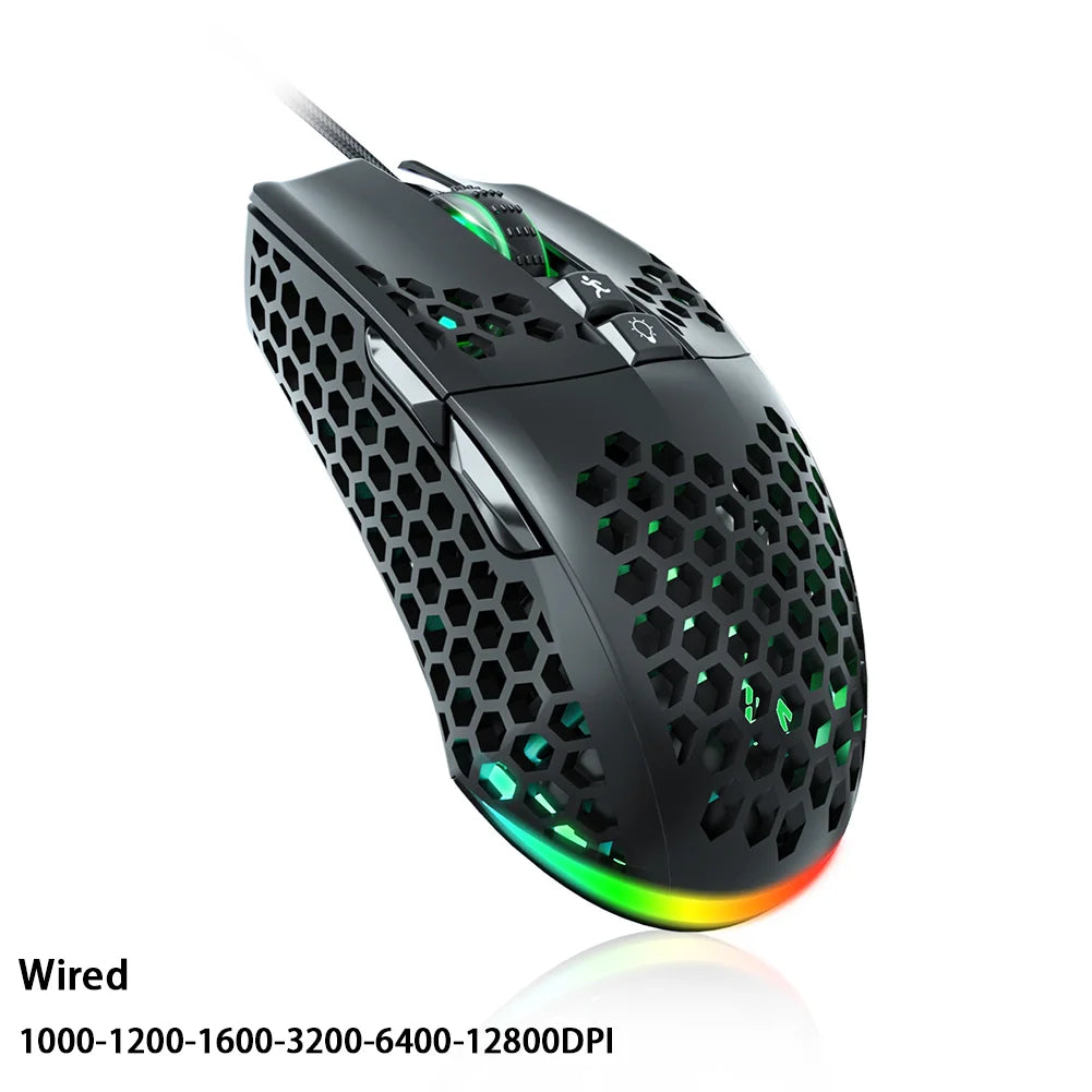 Souris Gaming Blanche RGB VortexLabs – Ultra Légère 59g, 12 000 DPI, USB