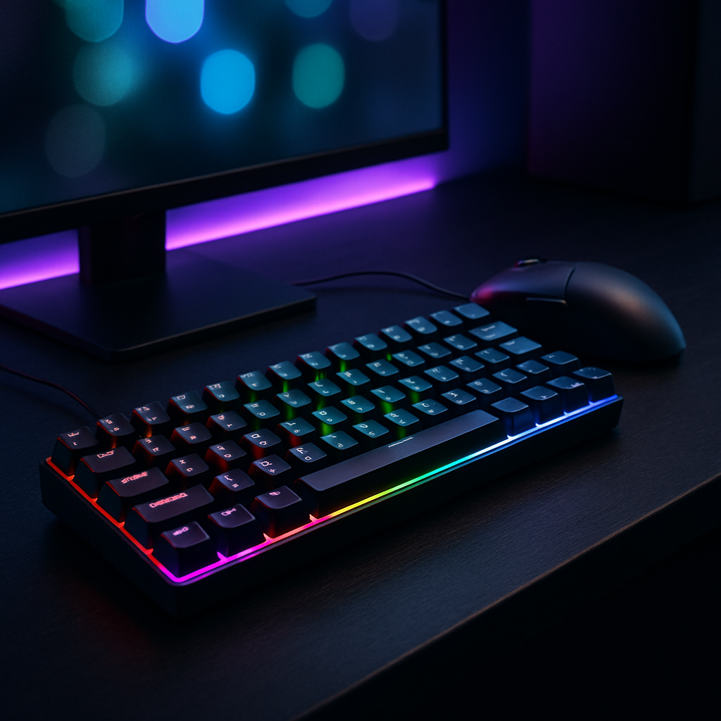 Clavier Mécanique 60% RGB – DIXSG, 61 Touches, Switchs Hot-Swappables, USB-C