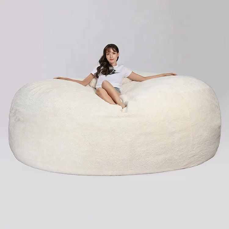 Housse Fauteuil Poire Style Campagne – Tissu Effet Fourrure Ultra Doux | 2 Tailles Disponibles