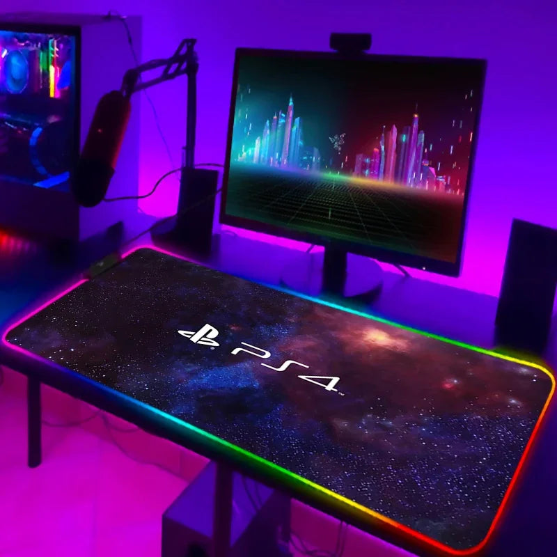Tapis de Souris Gamer RGB XXL Laumango – LED Multicolore, Antidérapant, Design Anime ou Classique