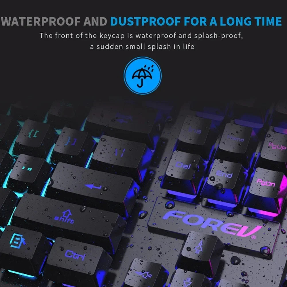 Clavier Mécanique Gamer RGB – 104 Touches, Filaire USB, Résistant & Étanche