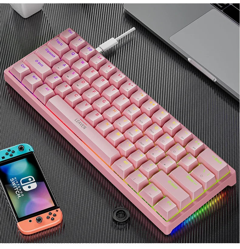 Clavier Mécanique 60% RGB – DIXSG, 61 Touches, Switchs Hot-Swappables, USB-C