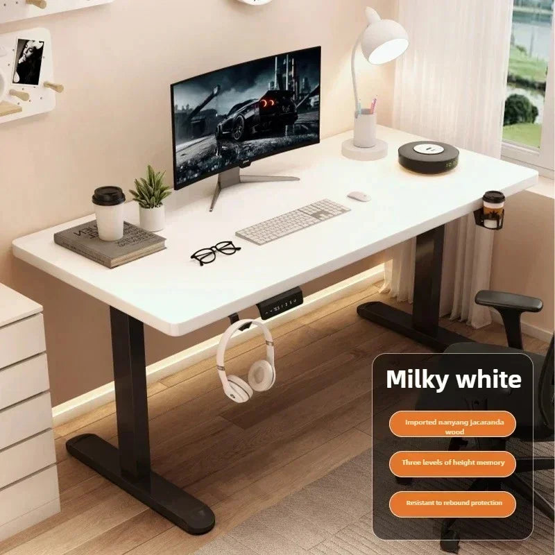 Bureau Ordinateur ZHUXIANG en Acier Inoxydable – Bureau Rectangulaire Robuste, Style Moderne, Montage Facile