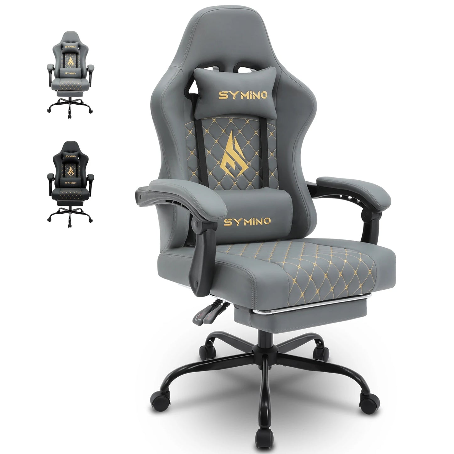 Chaise de Bureau Ergonomique Symino – Pivotante 360°, Hauteur Réglable, Roulettes Fluides & Confort Pro