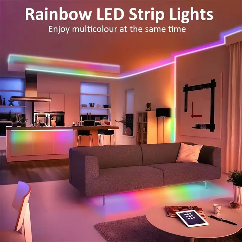 Ruban LED Néon RGBIC USB KUALOOL – Éclairage Flexible, Contrôle Bluetooth & Ambiance Colorée