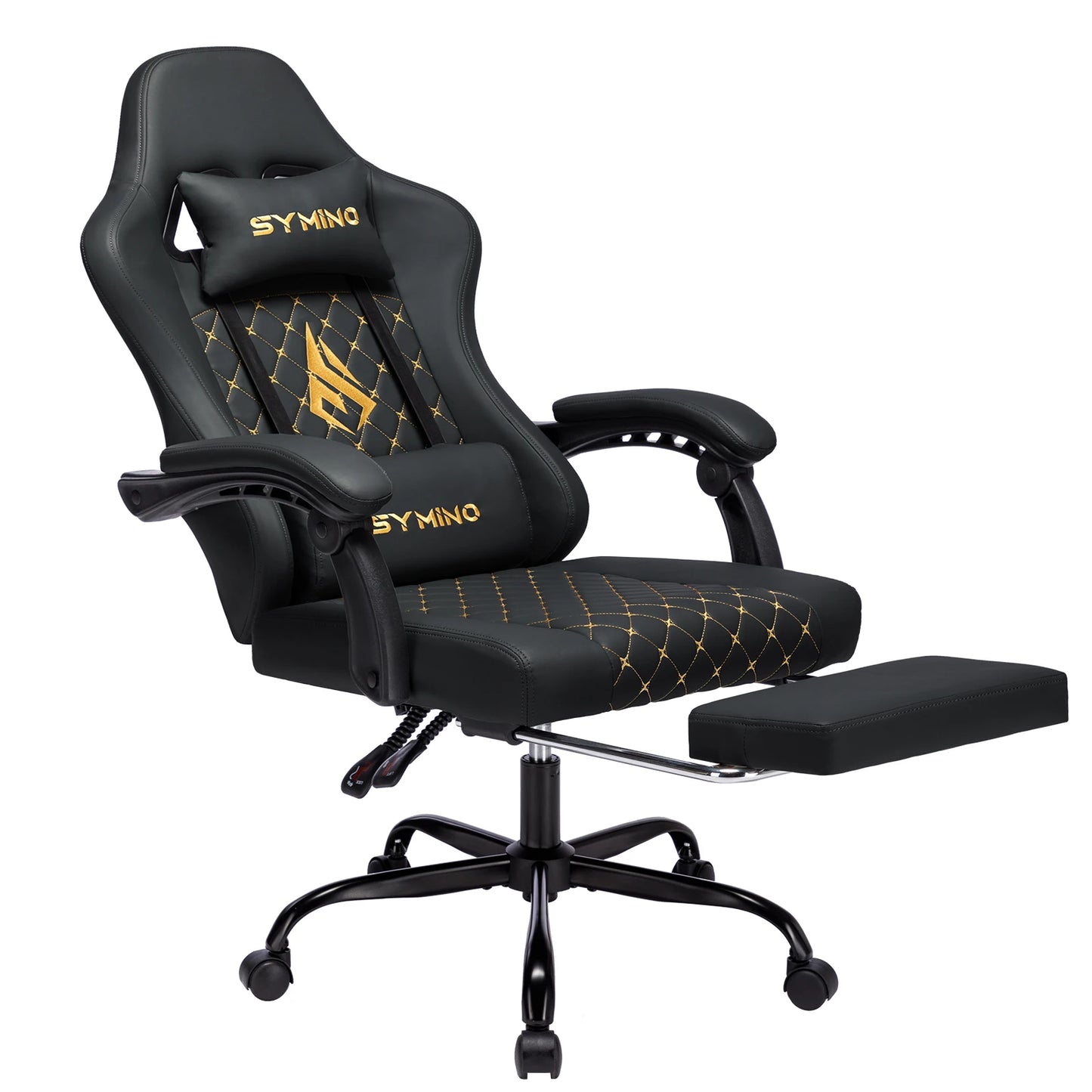 Chaise de Bureau Ergonomique Symino – Pivotante 360°, Hauteur Réglable, Roulettes Fluides & Confort Pro