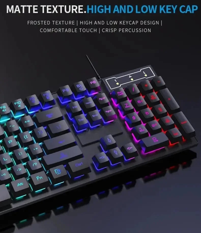 Clavier Mécanique Gamer RGB – 104 Touches, Filaire USB, Résistant & Étanche