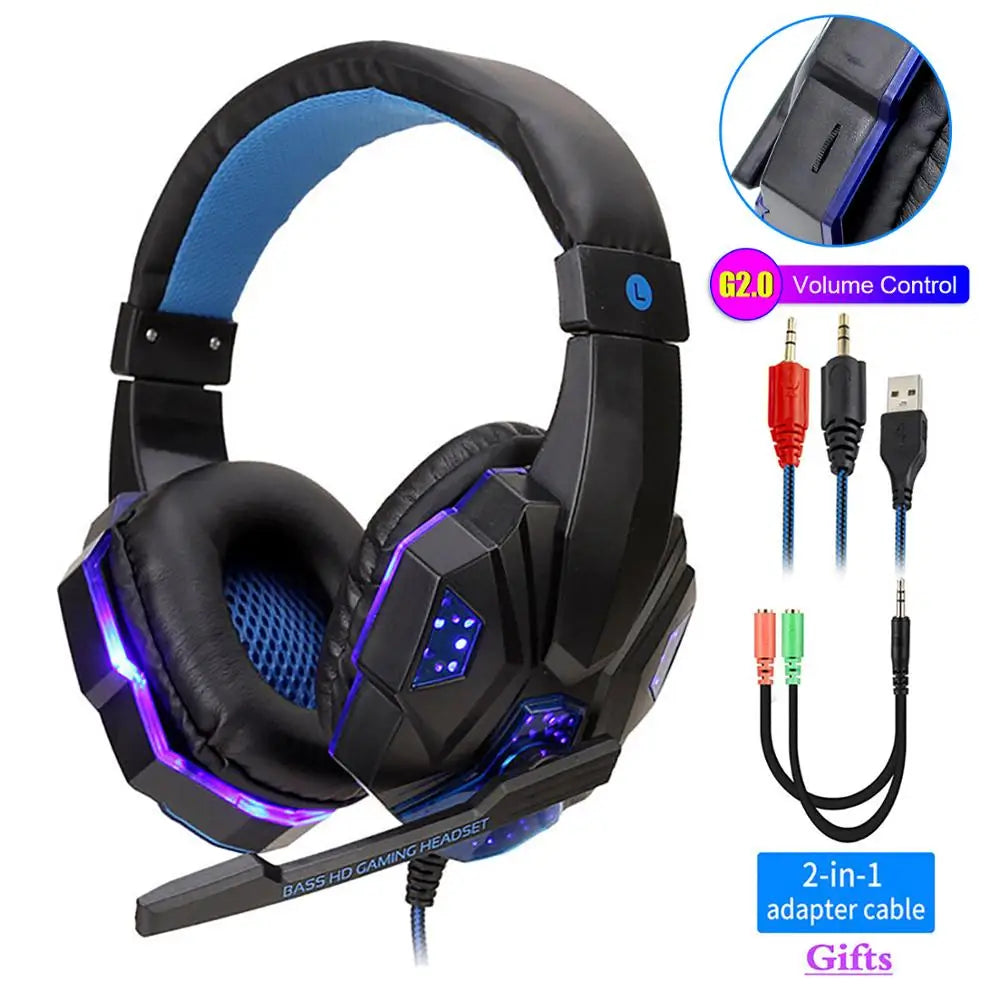 Casque Gaming CUGUU Filaire avec Microphone, Son 4D & LED RGB