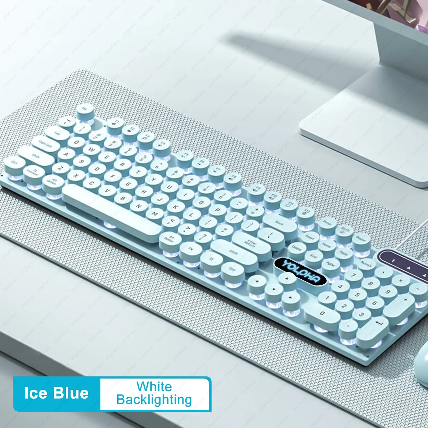 Clavier Filaire Rétroéclairé – YOLPHA, 104 Touches, USB, Silencieux & Multicolore