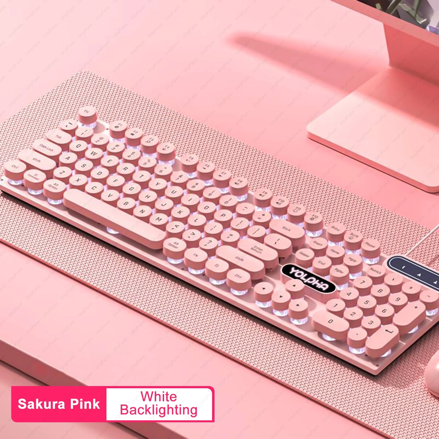 Clavier Filaire Rétroéclairé – YOLPHA, 104 Touches, USB, Silencieux & Multicolore