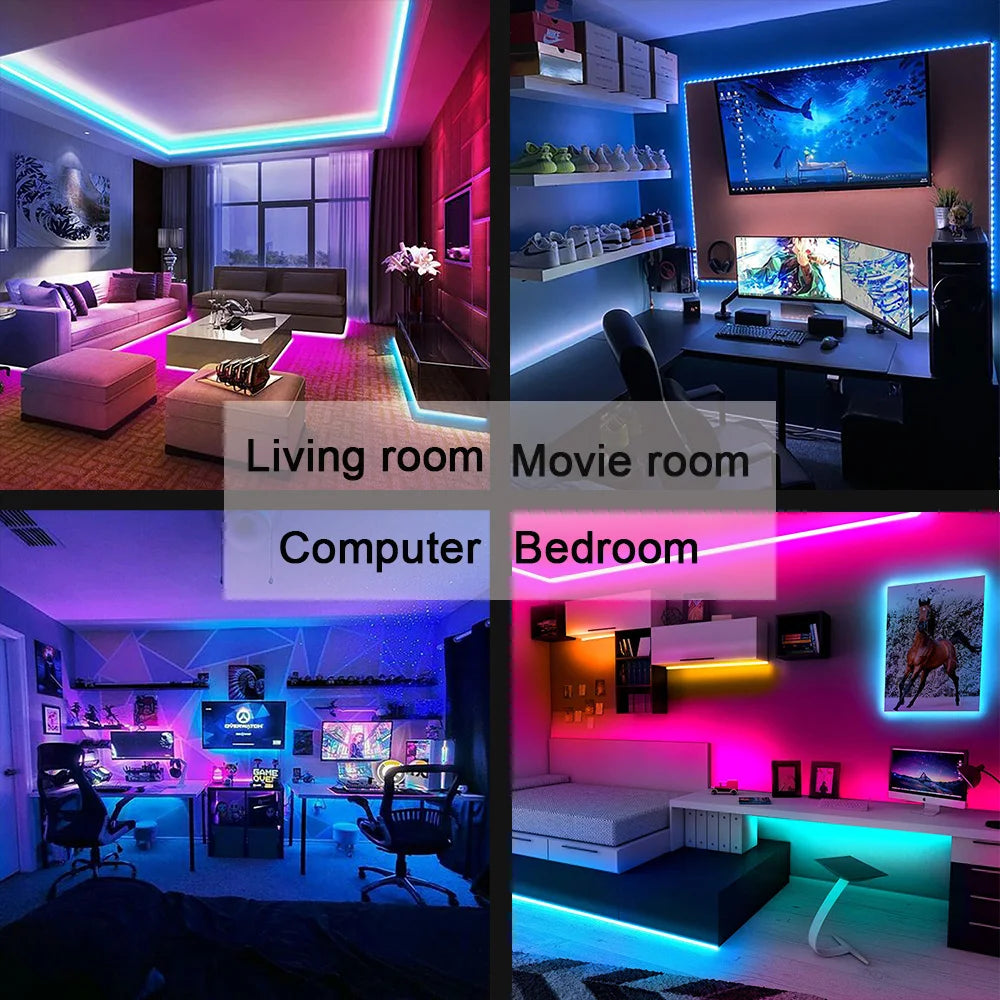 Ruban LED RGB USB 5050 – Bluetooth & Télécommande IR