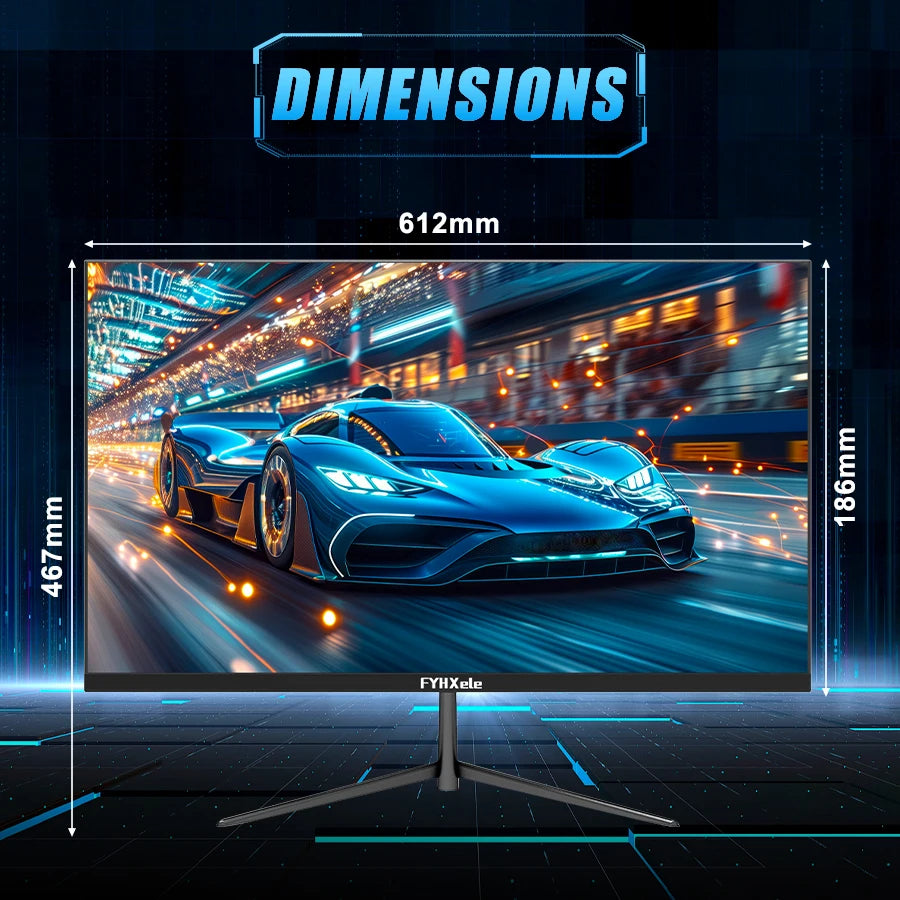 Moniteur Gaming 24" FYHXele – IPS, 100Hz, 2ms, FreeSync & Haut-Parleurs Intégrés pour Bureaux et Setups Gamer