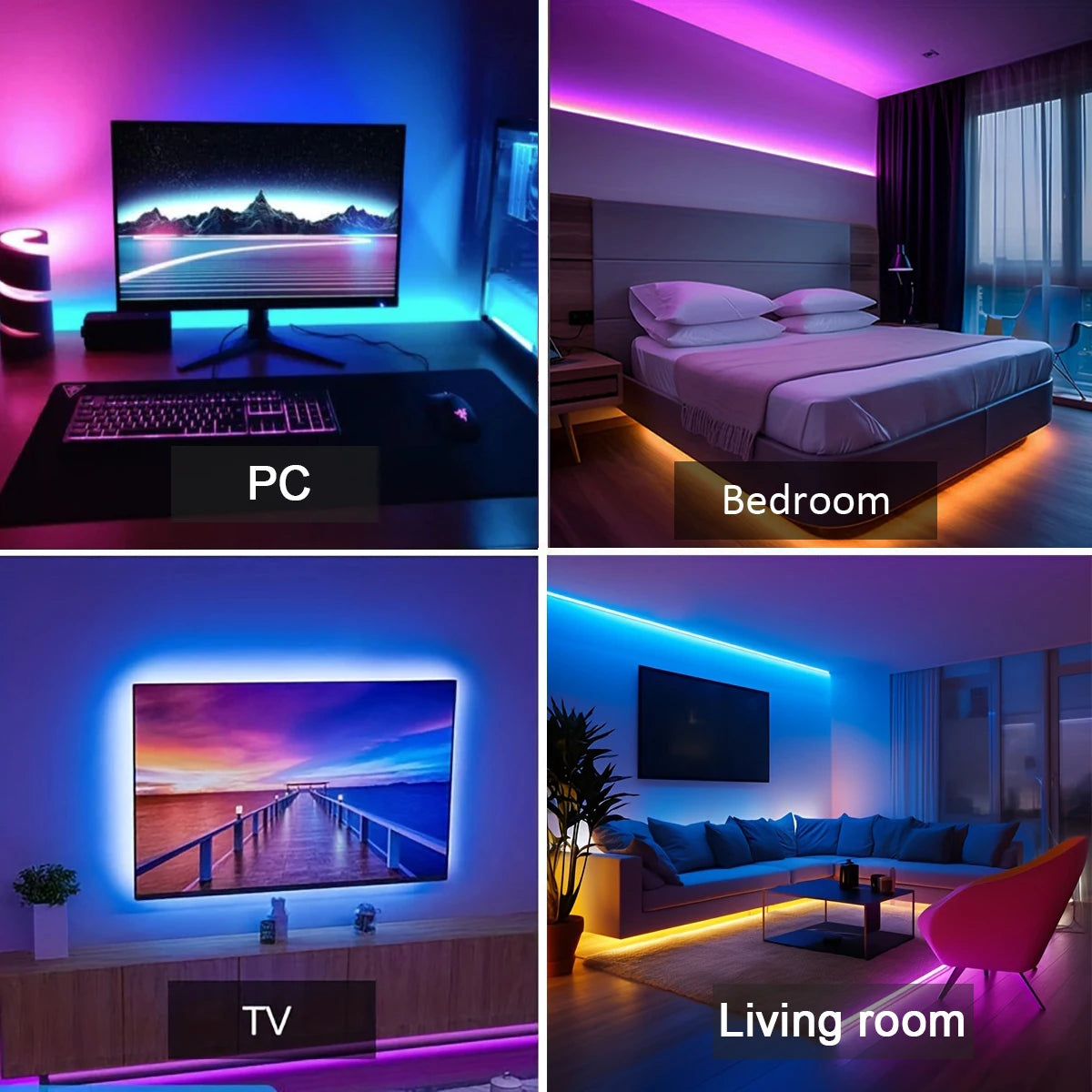 Ruban LED RGB USB Mikenoon – Ambiance Multicolore avec Contrôle App & Télécommande