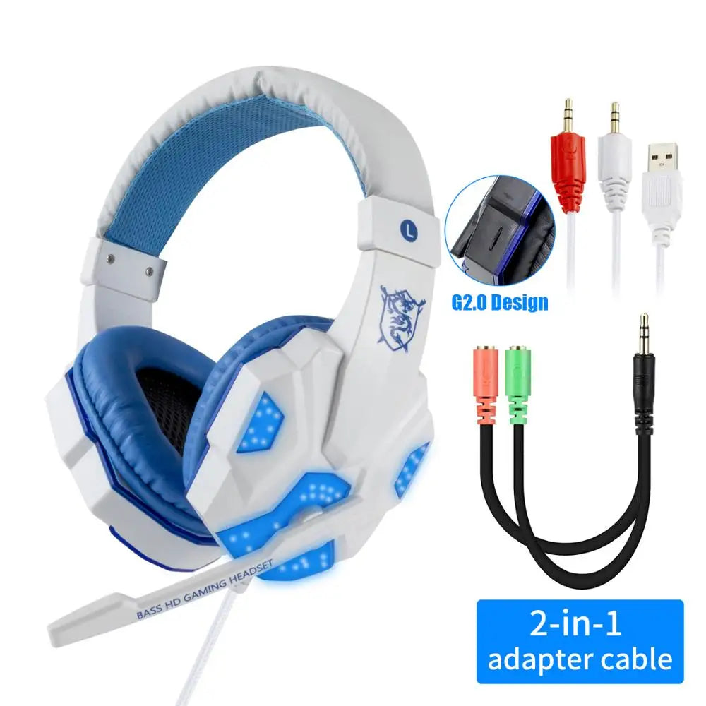 Casque Gaming CUGUU Filaire avec Microphone, Son 4D & LED RGB