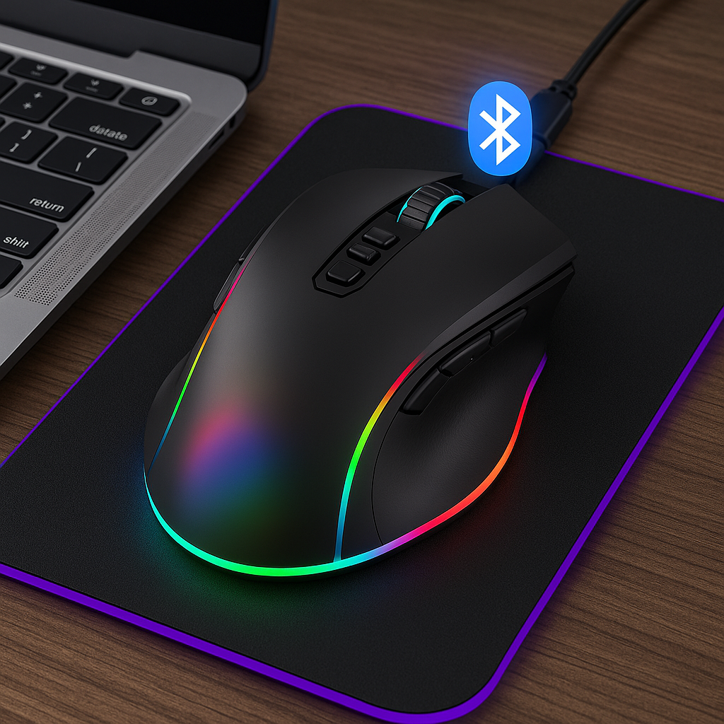 Souris Gaming Sans Fil iMice – 5500 DPI, Bluetooth, RGB & Rechargeable